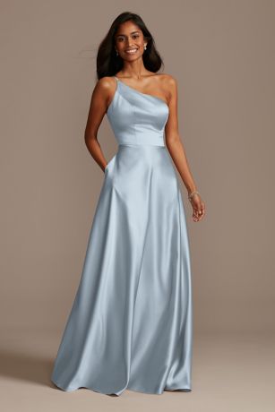 Long A-Line One Shoulder Dress - David's Bridal